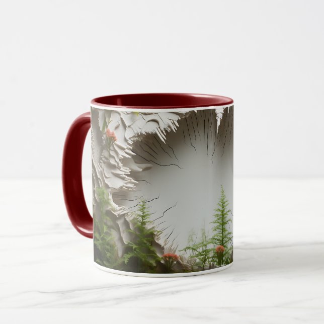 Caneca Coffee ☕ de café cerâmico de floresta de cogumelos (Frente Esquerda)