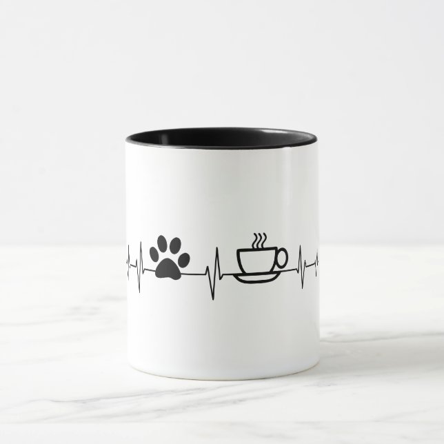 Caneca Coffee e Pet Lover EKG (Centro)