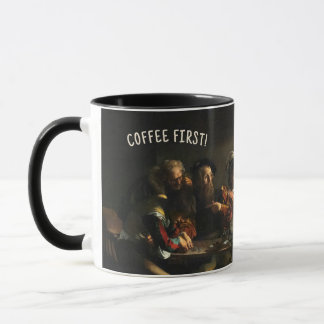 Caneca Coffee First! Caravaggio Mug - Custom Name