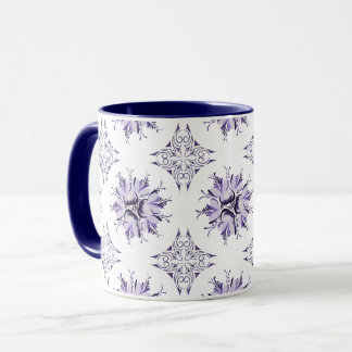 Caneca Coffee Floral Mug Inky | Roxo Lilac e Branco