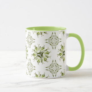 Caneca Coffee Floral Mug Inky | Sombras de Verde e Branco