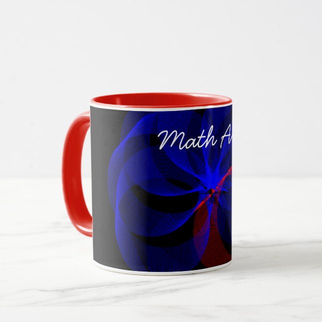 Caneca Coffee Geométrico com Destaque Azul Girante (Frente Esquerda)