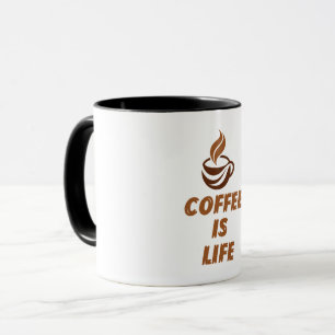 Caneca Coffee Is Life – Café Motivacional Engraçad