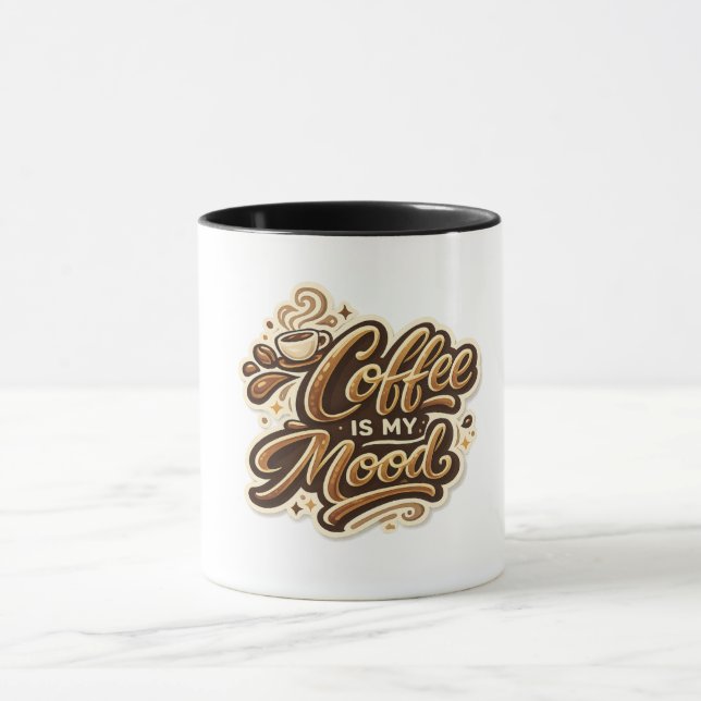 Caneca Coffee Is My Mood Mug | Funny Coffee Lover Ceramic (Centro)