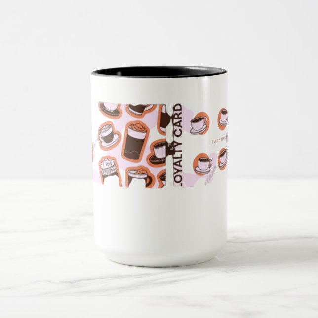 Caneca Coffee Loyalty Card Pattern Mug - Cute Coffee Shop (Centro)