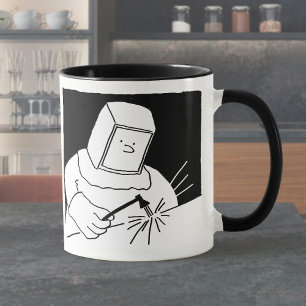 Caneca Coffee Mug com soldadura de trabalhadores de aço