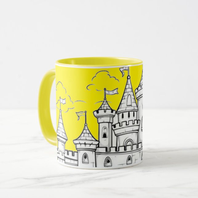 Caneca Coffee Mug Decorated with an Image of a Castle (Frente Esquerda)