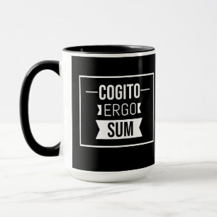 Caneca Cogito ergo sum - Frase latina - preto