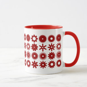 Caneca Cogs - Ruby Red on White