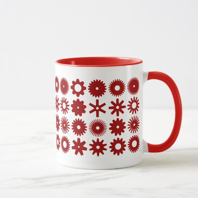 Caneca Cogs - Ruby Red on White (Direita)