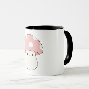 Caneca Cogumelo Rosa Kawaii – Fungi Pastel Adoráve