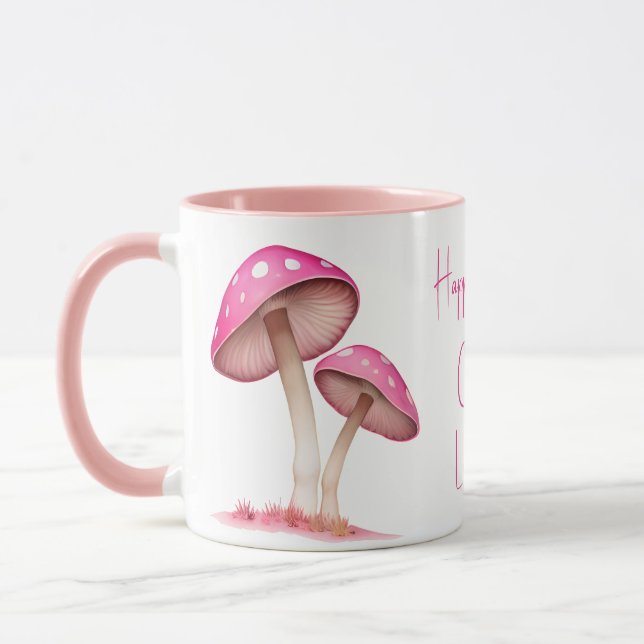 Caneca Cogumelos Rosa Amanita (Esquerda)