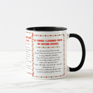 Caneca Coisas que engraçadas eu aprendi de meu Spaniel d