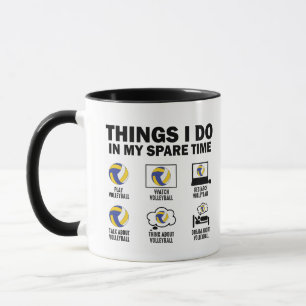 Caneca Coisas Que Eu Faço No Meu Tempo Livre De Voleibol