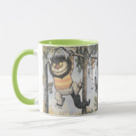 Caneca Coisas Selvagens e Max Balançando nas Árvores