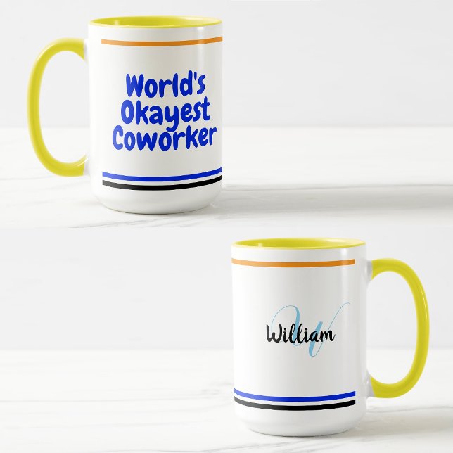 Caneca Colaborador Okayest do Mundo | Mug de Humor Divert (World's okayest coworker mug
)