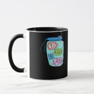 Caneca Colado em Você Adesivo Design Minimalista de Amor 