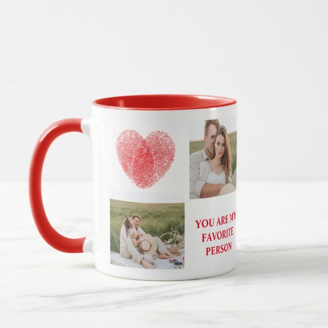 Caneca Colagem de Casal Foto e Citação Romântica (Esquerda)