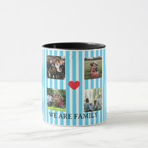Caneca colagem de famílias listradas a pastel