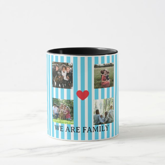 Caneca colagem de famílias listradas a pastel (Centro)