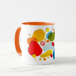 Caneca Colagem de Formas Orgânicas Abstratas Vibrantes em