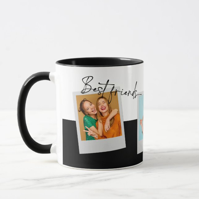 Caneca Colagem de Fotografias BFF 3 Melhores Amigos Gift  (Esquerda)