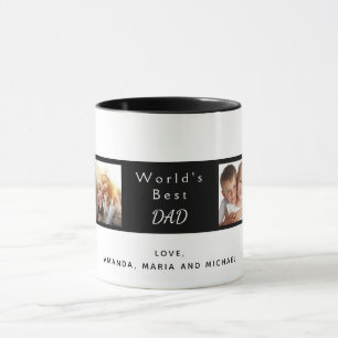 Caneca Colagem de fotografias da família personalizada do