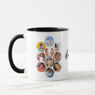 Caneca Colagem de Fotografias Múltiplas Simples Personali
