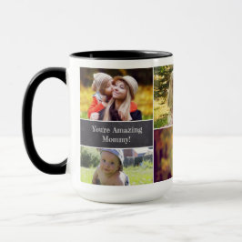 Caneca Colagem de Fotos da Família Mãe Personalizada