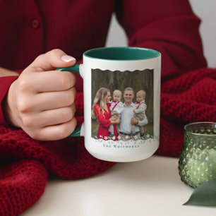 Caneca Colagem de Fotos da Família Wavy Elegante Keepsasa