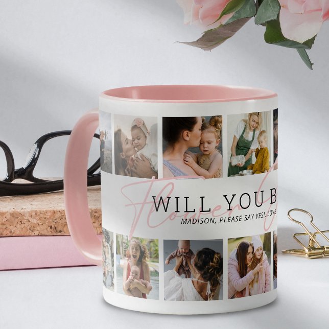 Caneca Colagem de Fotos da Menina das Flores (Criador carregado)
