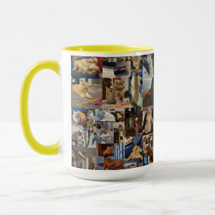 Caneca Colagem De Fotos De Gatinhos Felizes E Reproduzív