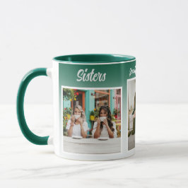 Caneca Colagem de Fotos de Irmãs com Nomes, Melhor Terapi