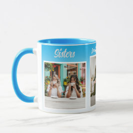 Caneca Colagem de Fotos de Irmãs com Nomes, Melhor Terapi
