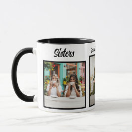 Caneca Colagem de Fotos de Irmãs com Nomes, Melhor Terapi