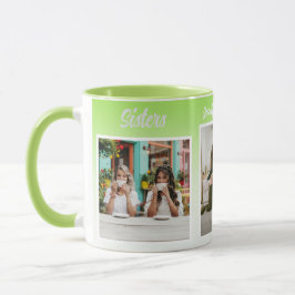 Caneca Colagem de Fotos de Irmãs com Nomes, Melhor Terapi