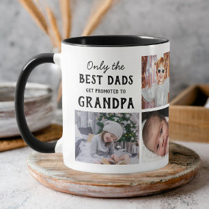 Caneca Colagem de Fotos do Avô com Nomes dos Netos e Cora