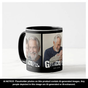Caneca Colagem de Fotos do Melhor Avô do Mundo Ano 3