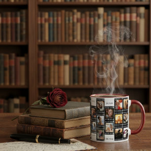 Caneca Colagem de Fotos em Faixa de Filme Personalizada c