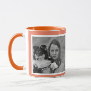 Caneca Colagem de fotos em laranja 2 personalizada