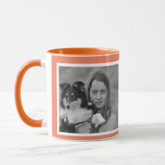 Caneca Colagem de fotos em laranja 2 personalizada