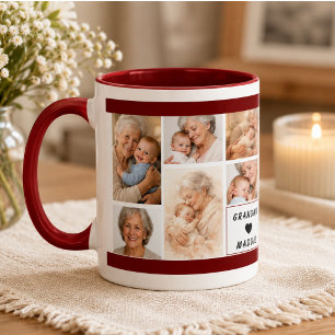 Caneca Colagem de Fotos Personalizada da Vovó Dia dos A