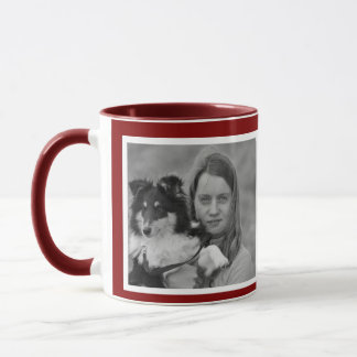 Caneca Colagem de fotos Personalizada do Maroon Moderno 2