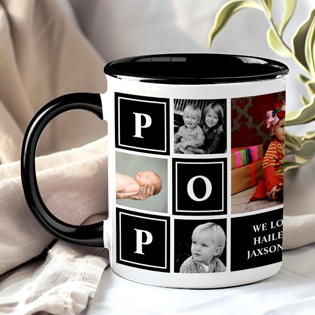 Caneca Colagem de Fotos Personalizada Pop Nós Amamos Você (Criador carregado)