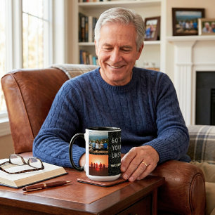 Caneca Colagem de Fotos Personalizada Presentes de 60 Ano