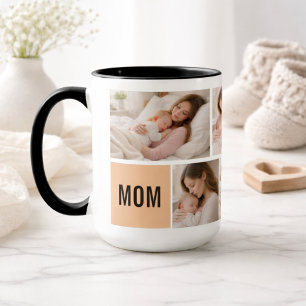 Caneca Colagem de Fotos Personalizadas Dia das Mães Per