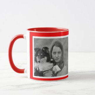 Caneca Colagem de fotos Red 2 Moderno Personalizada