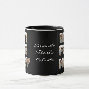 Caneca Colagem de Fotos Três Melhores Amigos Nomes Person
