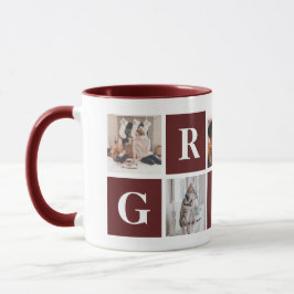 Caneca Colagem de Fotos Vermelhas Mugs Personalizados par