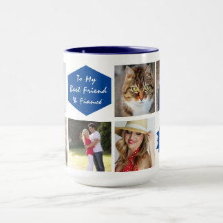 Caneca Colagem de Modelo de Foto do Fiancé Keepsaame Mug